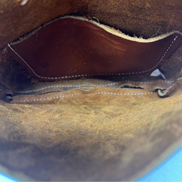 Crossbody Bag Cowhide Leather Brown Bohemian Western - Picture 12 of 15